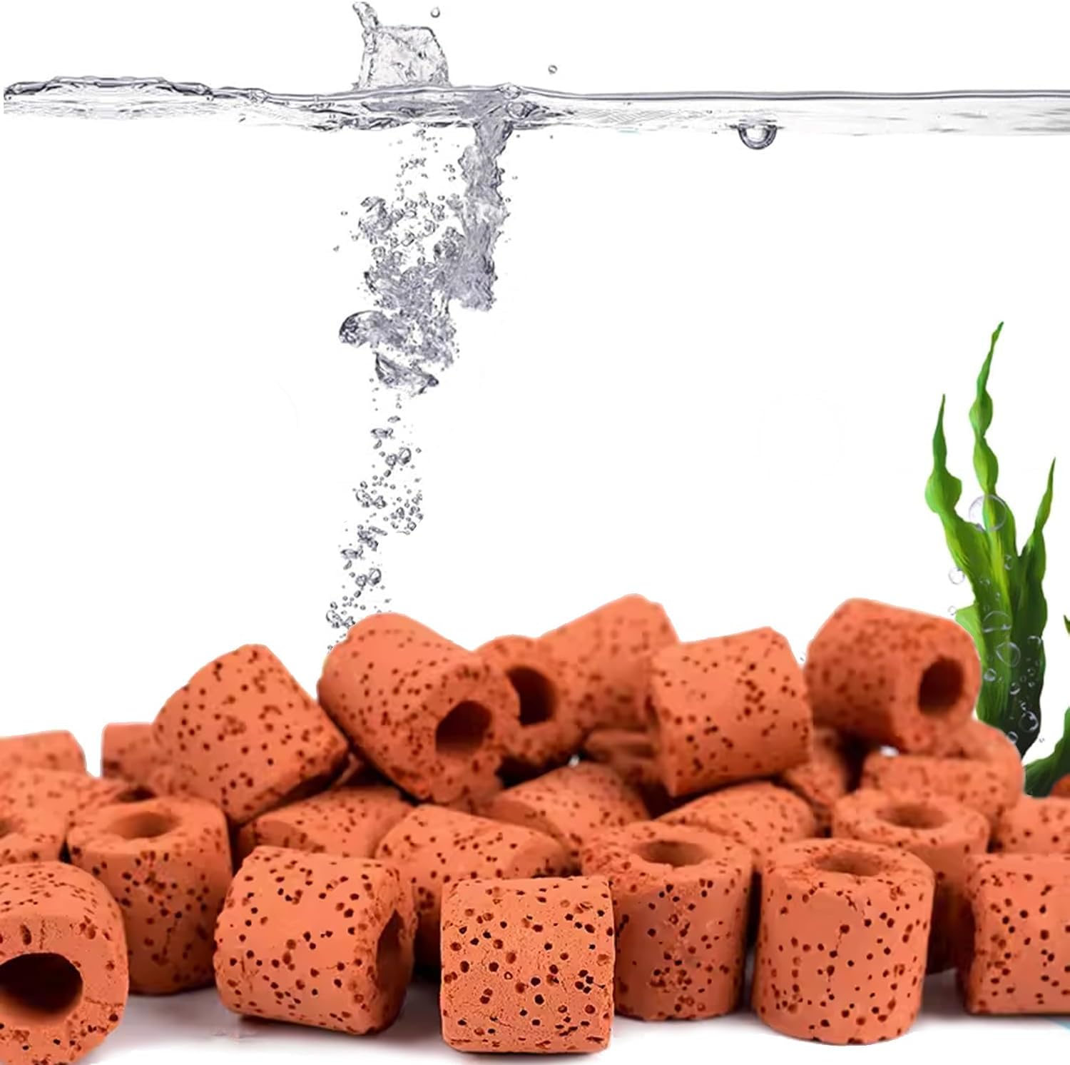 VENUS AQUA Hollow Bio-Ceramic Filter – Cylinder Shape, 72 PCS | Aquarium Biological Filtration Media | Water Purification & Oxygen Support
