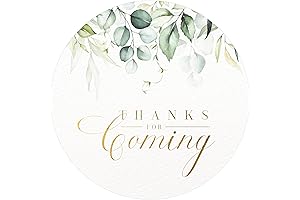 Chic Wedding Thank You Stickers | Exquisite Gold Foil | Waterproof Greenery