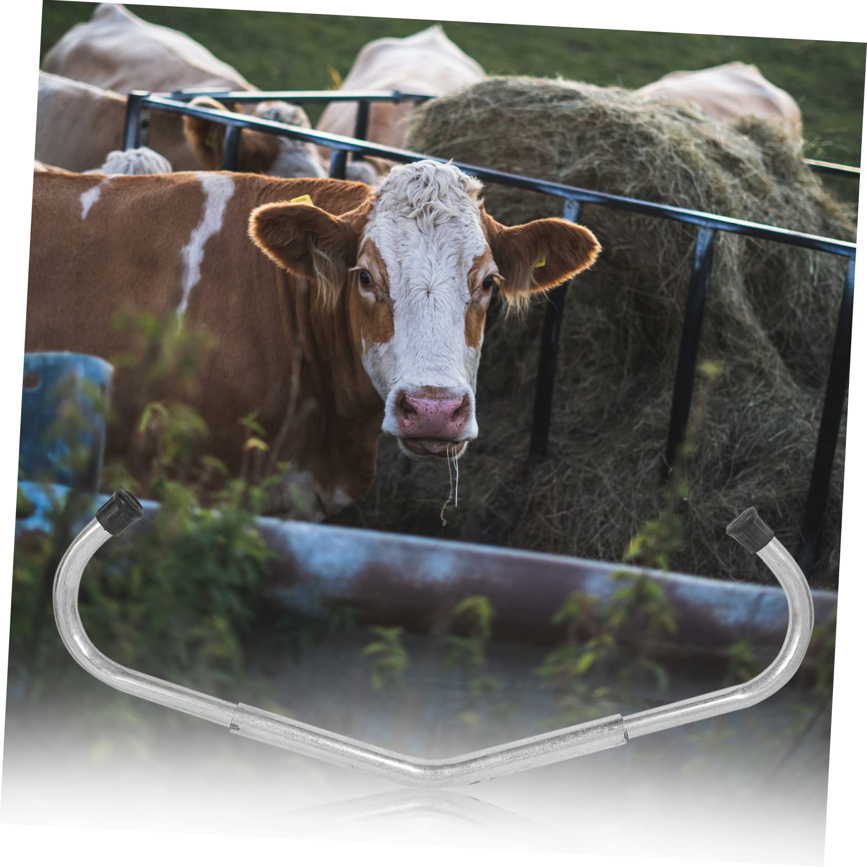 Varilla Antipatada Ajustable para Ganado, Galvanizada, Plata | Equipo Veterinario para Vacas, Robusta y Desmontable, Uso en Granja Doméstica