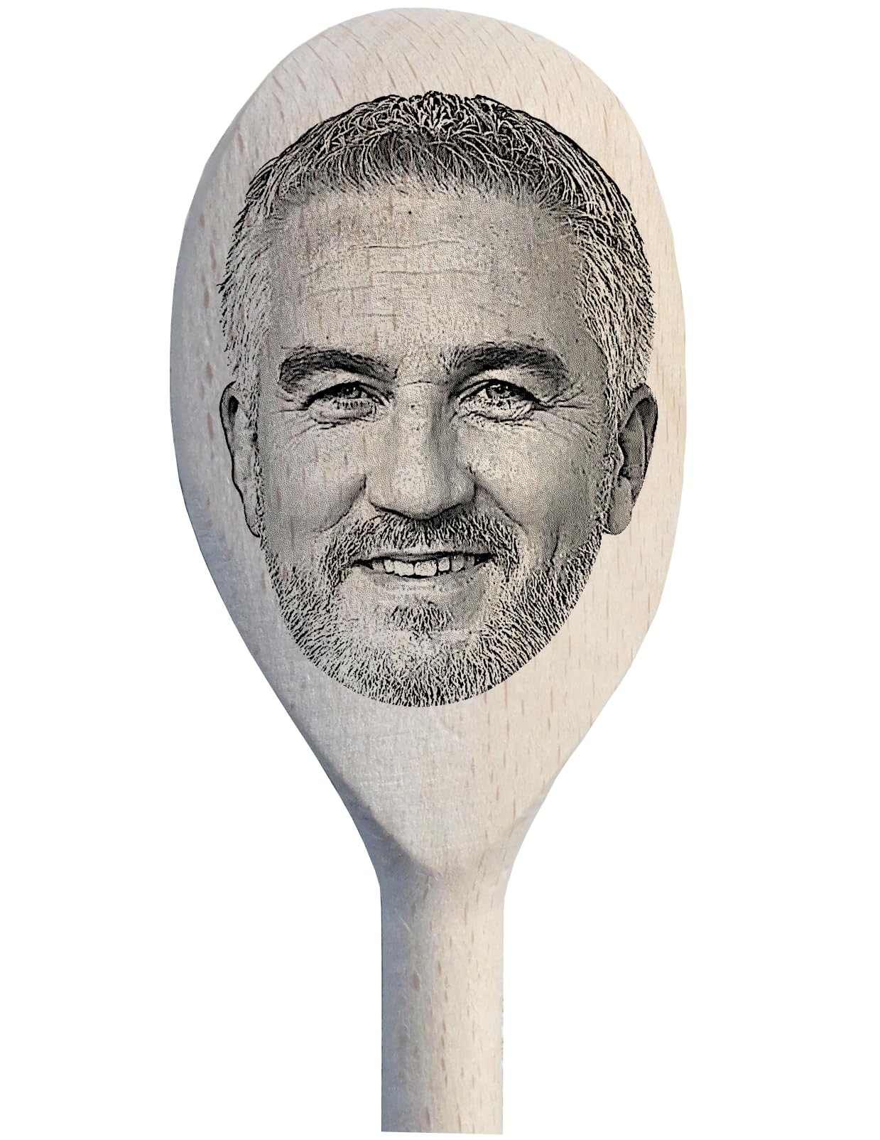 Personalised Paul Hollywood Wooden Spoon – Engraved 30cm Beech Spoon with Custom Text Handle