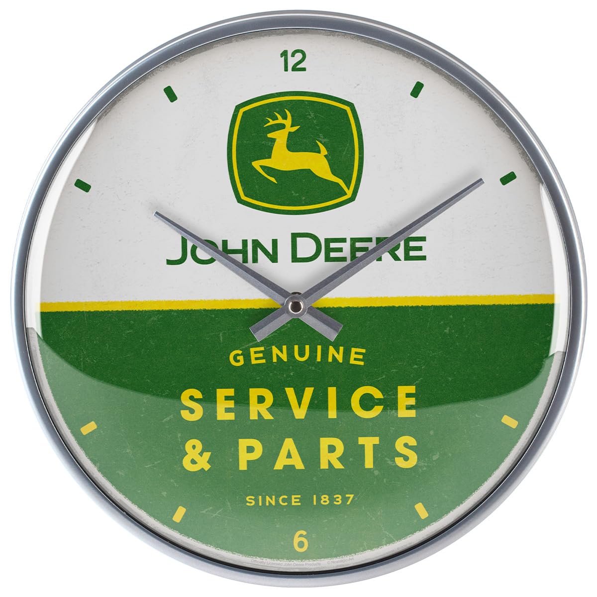Nostalgic-Art Vintage Design Retro Wall Clock, Ø 31 Cm, John Deere – Service & Parts – Gift Idea For Tractor Fans, Large Kitchenclock,
