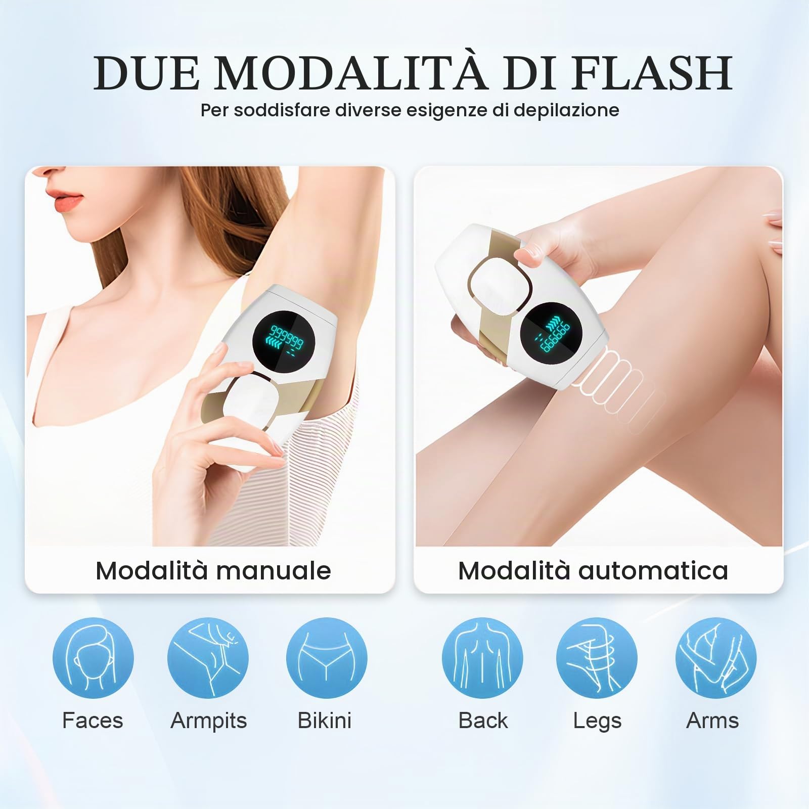 Epilatore Laser a Luce Pulsata,Peli Donne IPL Laser Hair Removal per Depilazione Donna, IPL Laser Epilazione 5 Livelli di Energia, 999,900 Lampi per Braccio, Gamba, Corpo, Bikini