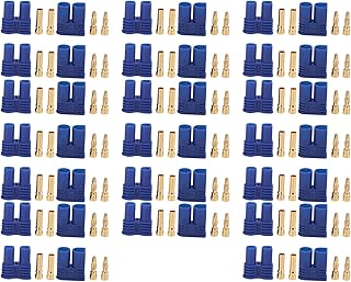 Plugues De Conector De Bateria EC2, 20 Conjuntos De Plugues De Conector De Bateria EC2 EC2 Adaptador De Conector Macho Fêmea Para Bateria RC Lipo, Carro, Barco, Avião, Helicóptero