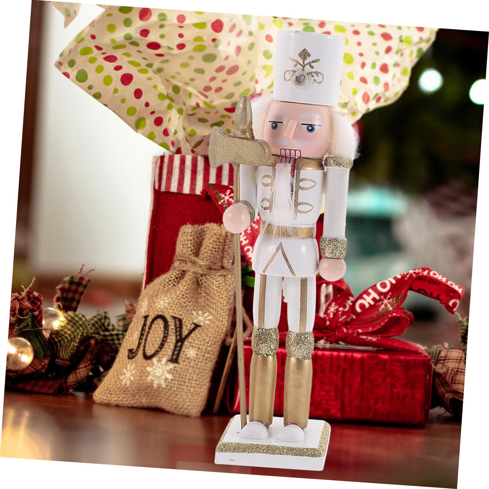 Sosoport 3 Pièces Figurines Soldat Casse-Noisette Bois Doré Lot De