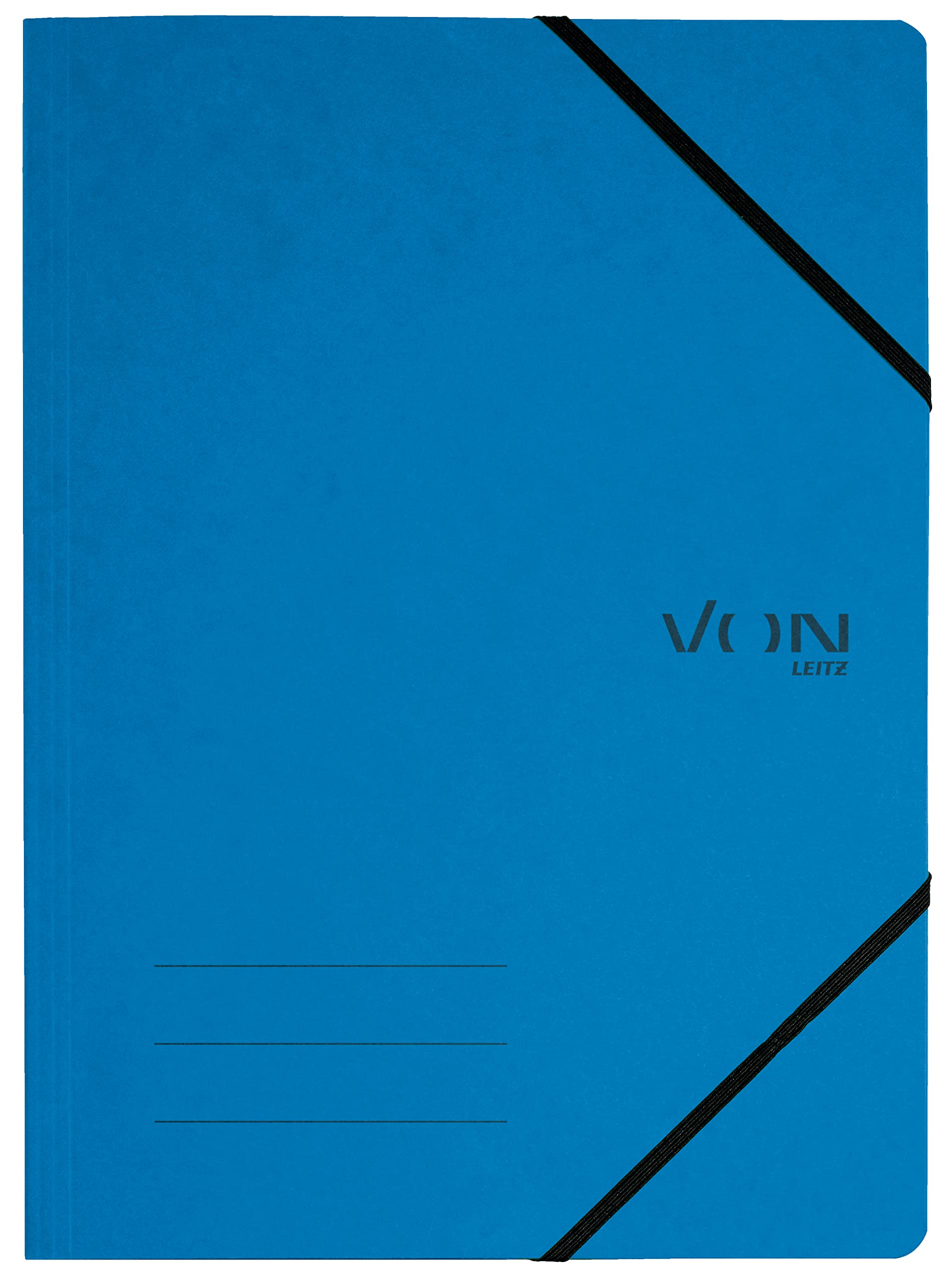 VON Pack of 5 Document Folders A4 with Elastic Closure, Cardboard, for 150 Sheets, by Leitz, Lightweight Project & Paper Storage, Study & Home, Blue, 30110035 — image 1