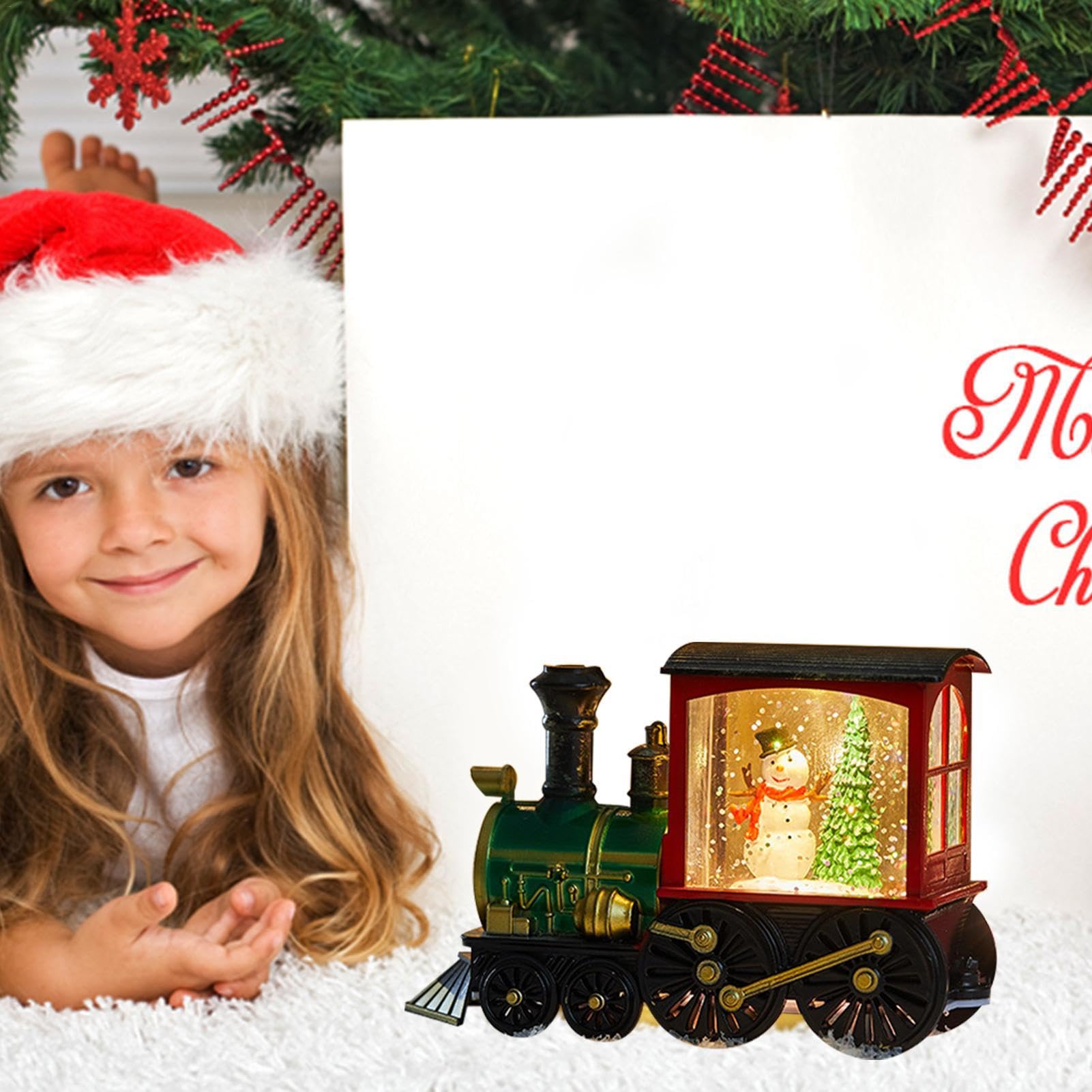 Amazon.co.jp: クリスマス トレイン スノードーム 雪だるま スノー