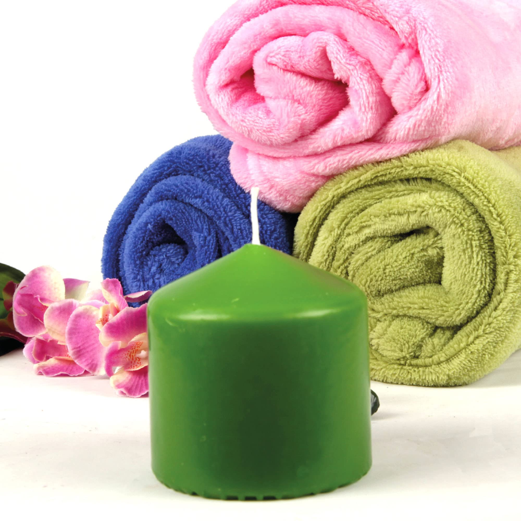 HS Candle Lot De 6 Bougies Piliers En Cire 6 Cm X 17 Cm Vert Clair – Longue Durée De Combustion, Fabriquées En UE, Bougies En Bloc – Bougies En Cire