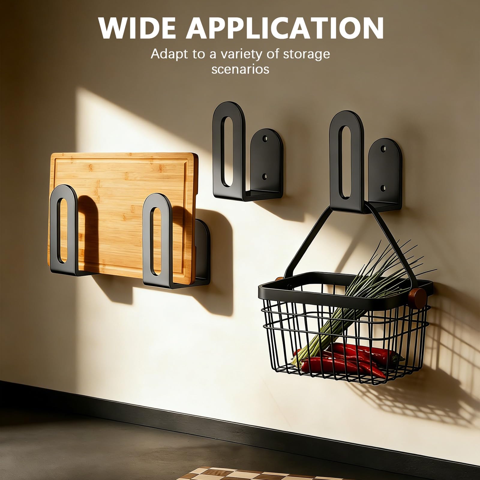 Support Planche A Decouper 8 Pièces Porte Couvercle Cuisine Range Couvercle Casserole Autocollant Pour Organiser Votre Cuisine, Votre Salle De Bain Et Votre Salon