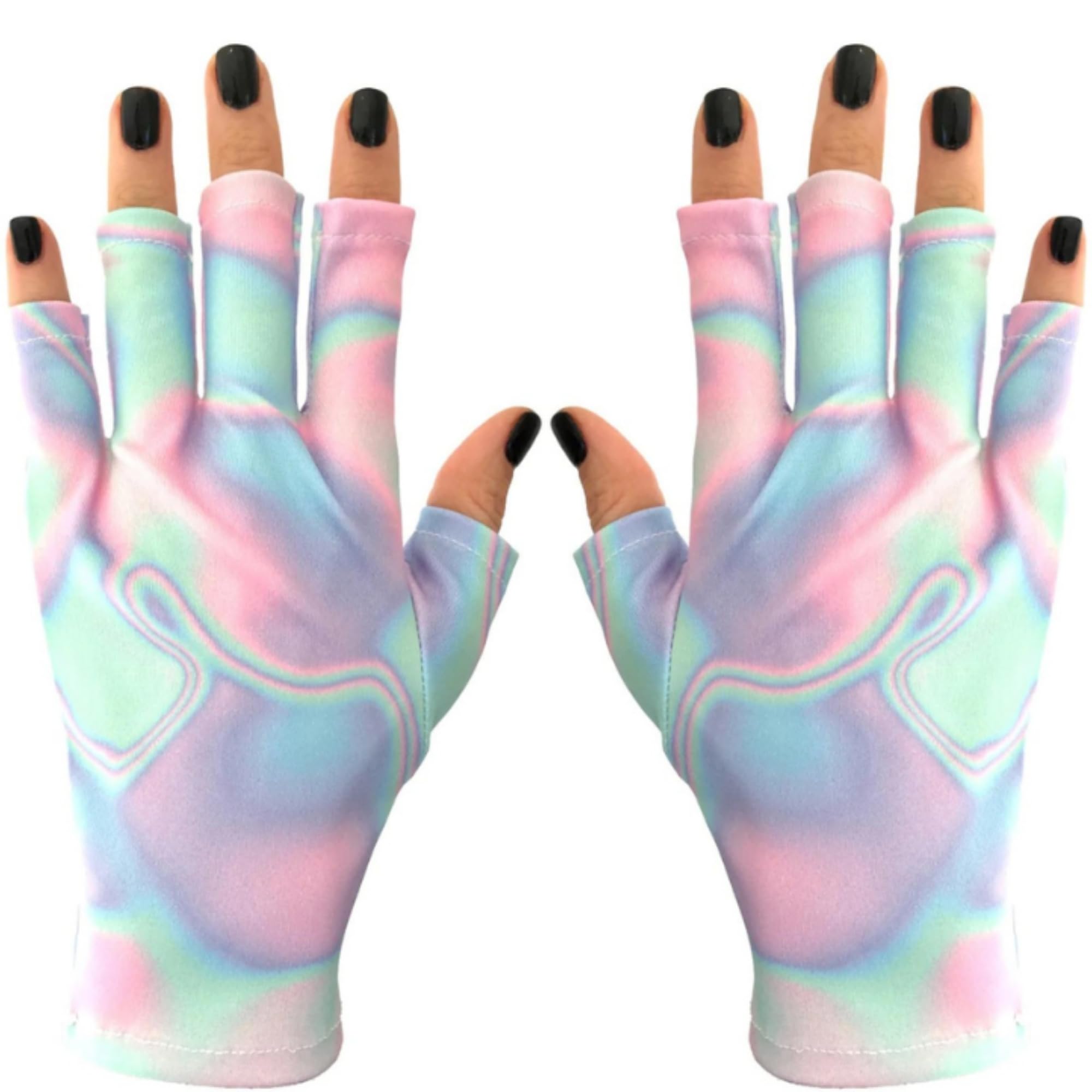 ManiGlovz - The Original UPF 50+ UV Light Protective Nail Gloves |Gel Manicure Gloves and Anti UV Fingerless Gloves for Women | Can be Used as Sun Protection Gloves for Driving| Holographic Happiness