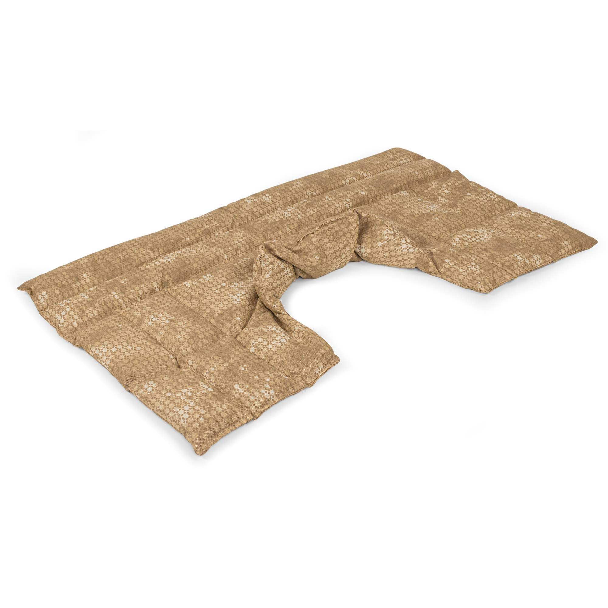 Bio-Dinkelkissen Schulter & Nackenkissen mit Kragen. Wärmekissen Körnerkissen Nackenwärmer für Mikrowelle und Backofen (batik-gold, Bio-Dinkel)