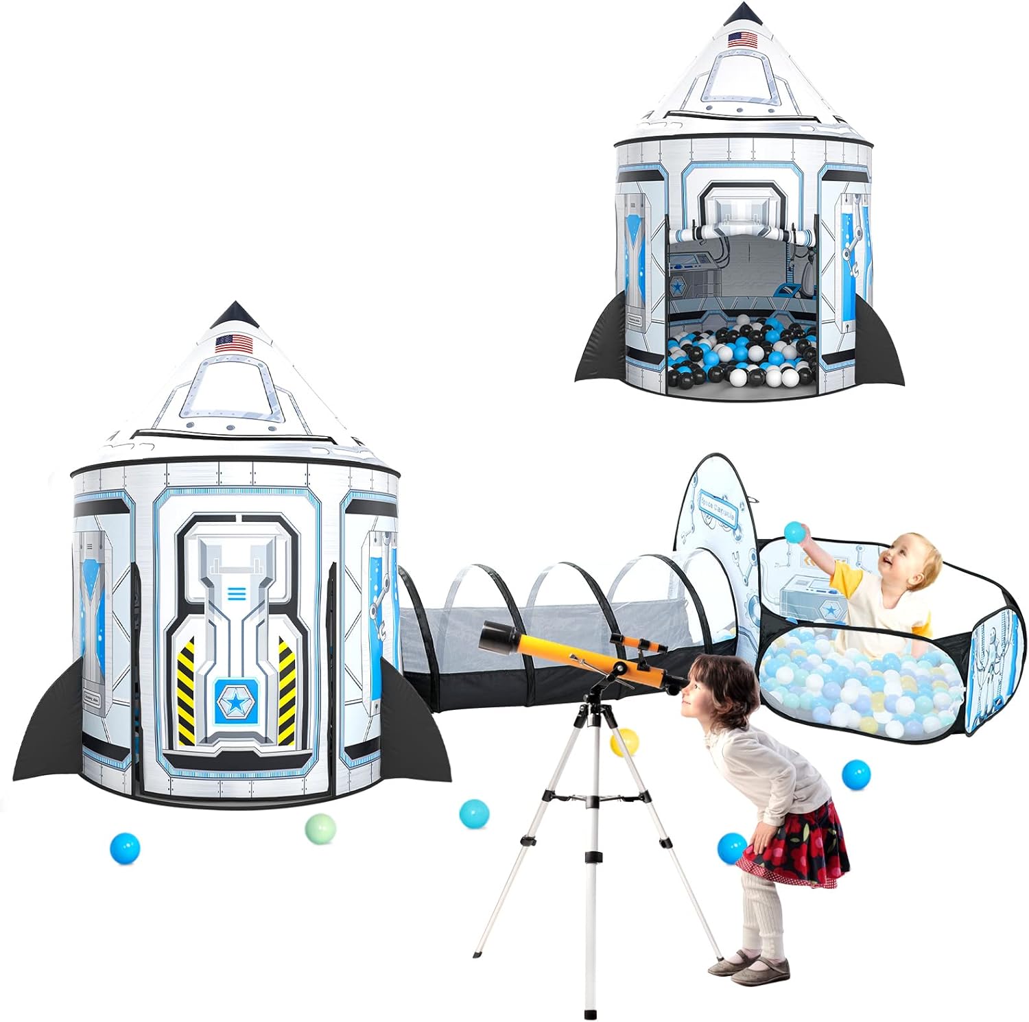 3PC White Rocket Play Tent
