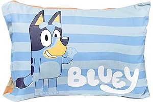 Jay Franco Bluey Hello Single Reversible Pillowcase - Cozy Kids Bedding (Official Bluey Product)