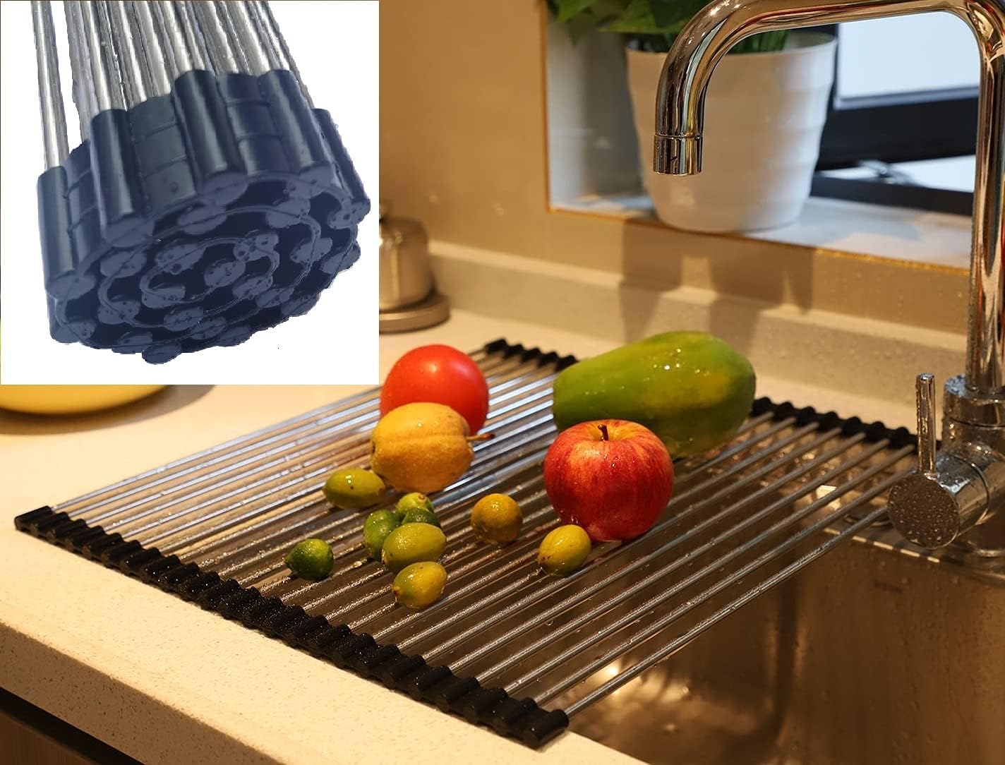 Roll up Dish Drying Rack Over The Sink Kitchen Roll up Sink Drying Rack