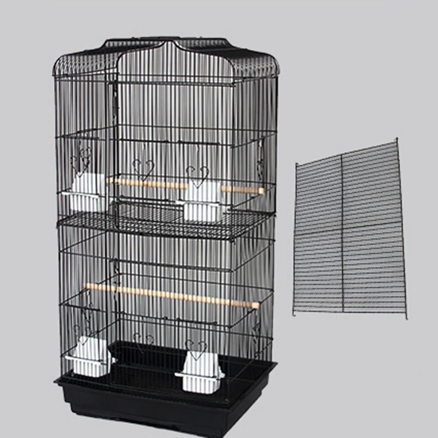 Jaula Pajaros Grande - Jaula De Pájaros De Hierro Forjado Jaula De Pájaros De Hierro para Interiores / Exteriores Jaula De Pájaros De Techo para Pájaros Medianos Pequeños ( Color : Accessories A )