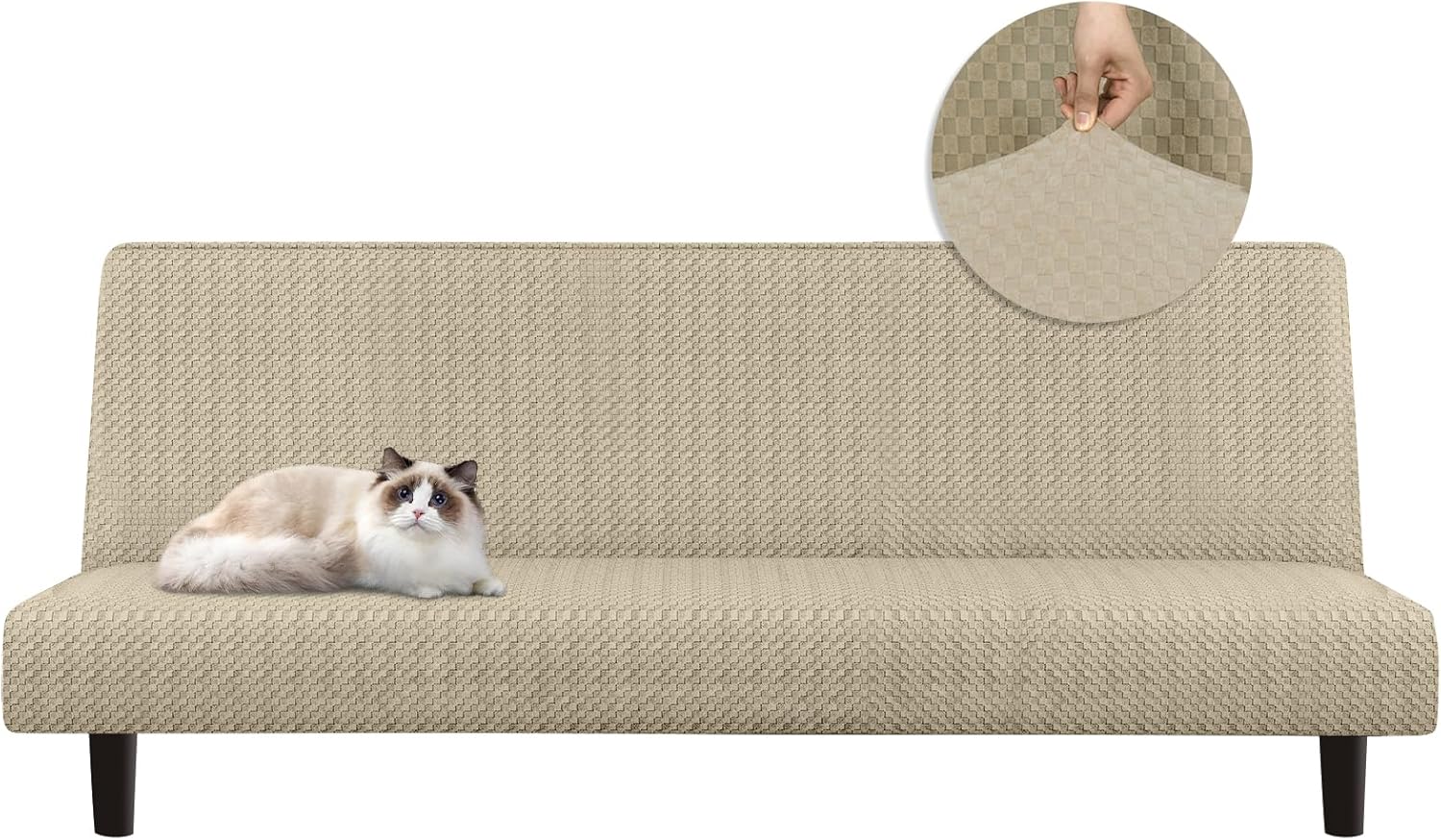 Miaotto Futon Cover Stretch Armless Sofa Cover Futon Couch