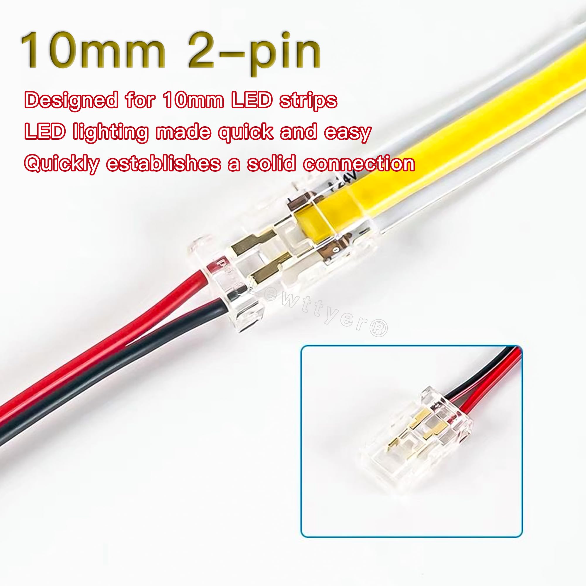 Connettore Senza Saldatura IP67 2 Pin 8mm PCB Striscia A Striscia Con - Foto 5