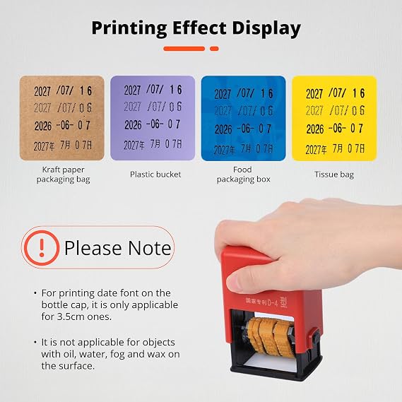 Portable Smart Date Coding Machine, Handheld Mark Printing Machine, Ink Date Printing Machine, Plastic Bag Label Adjustable Expiry Date for Industrial