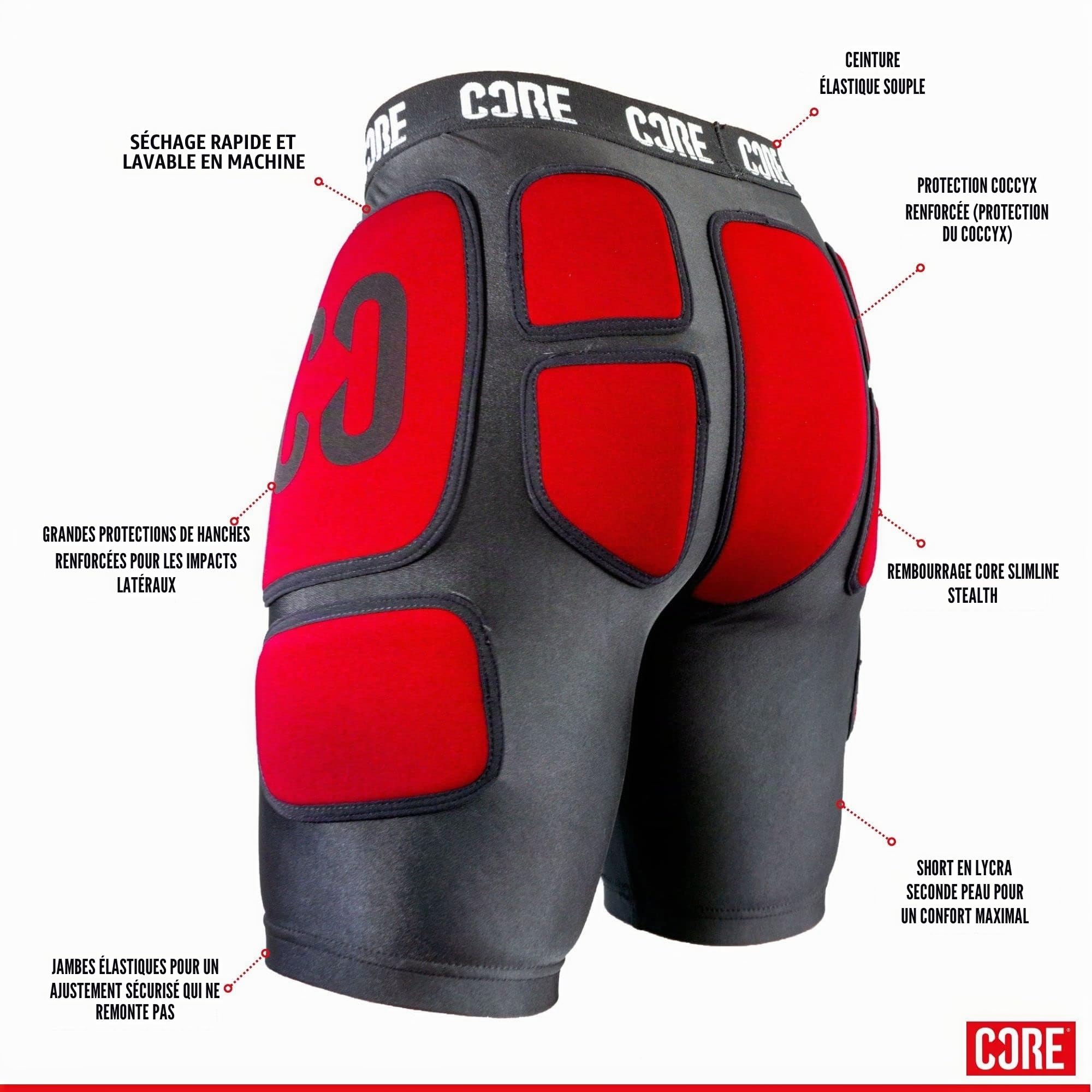 CORE Protection Stealth Impact Short Skateboard Mixte