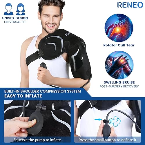 Miniatura 9 de RENEO Bolsa de hielo de compresión para tobillo para hinchazón, bolsa de hielo para compresión de tobillo para esguince de tobillo, paquetes de gel