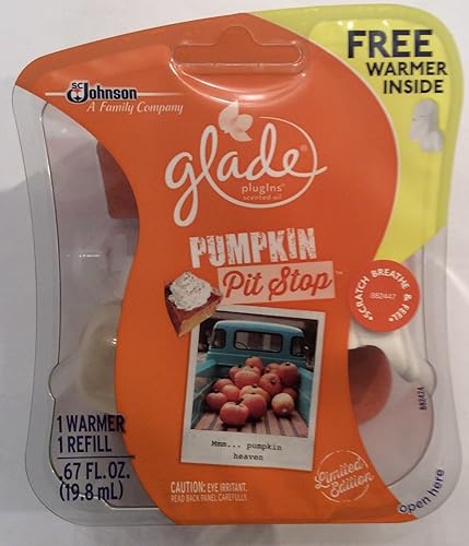 Glade Plugins - Aceite perfumado de calabaza Pit Stop 1 calentador y 1 repuesto
