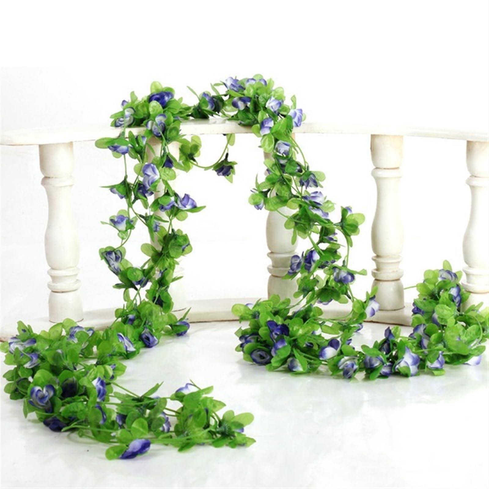 NDSJAIE Artificial Flower Vine 230cm Rose Artificial Silk Flowers Ivy Vines Green Garland Home Wedding Garden Branch Decoration Wall Hanging For decoration(F)