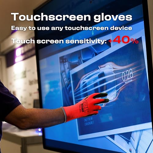 Miniatura 5 de JDL Work Gloves with Micro Foam Nitrile Coated, Touch Screen Compatible,US Patent Seamless Knit Nylon Safety Gloves