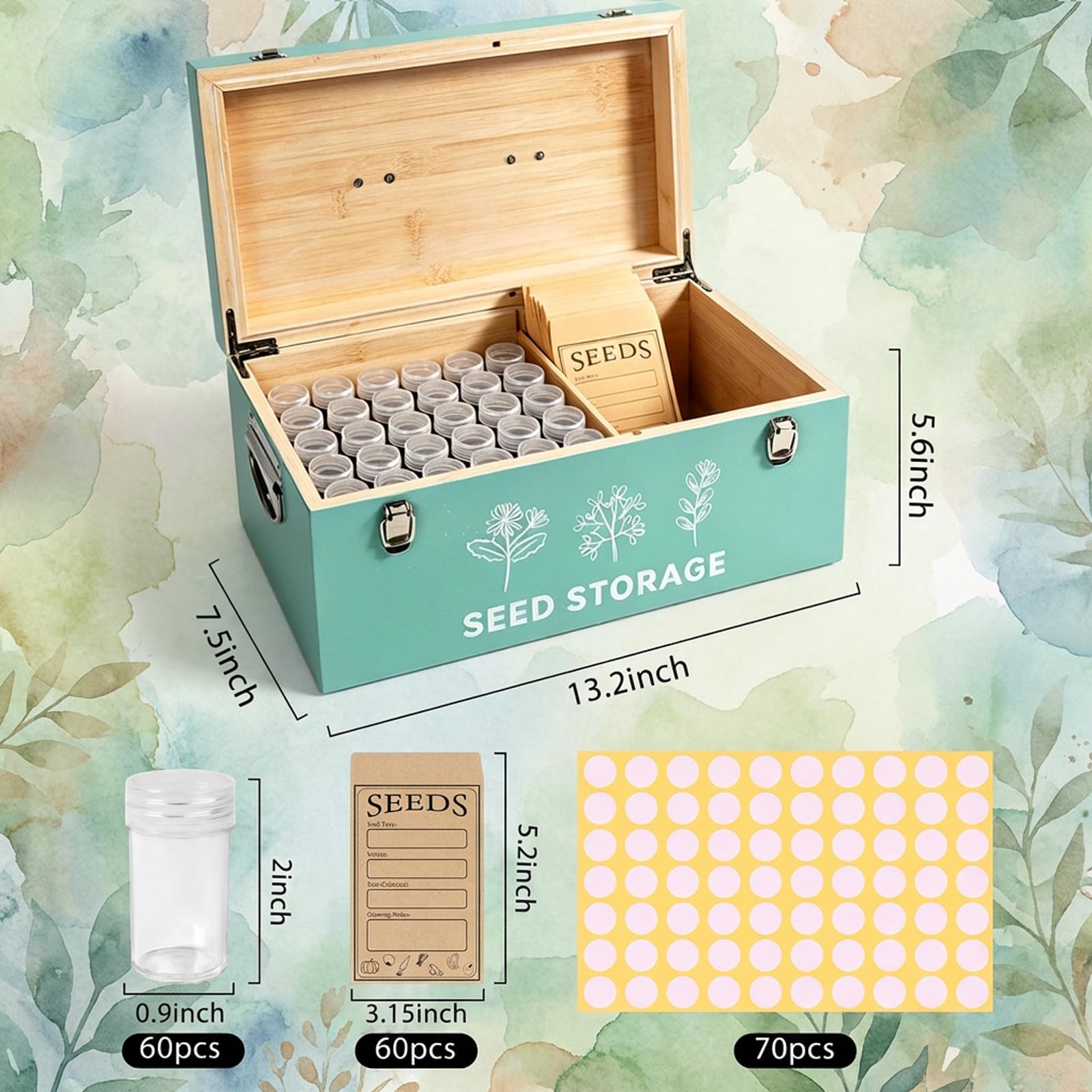 Amazon.com : RGJ 60 Slots Seed Storage Organizer, Bamboo Seed