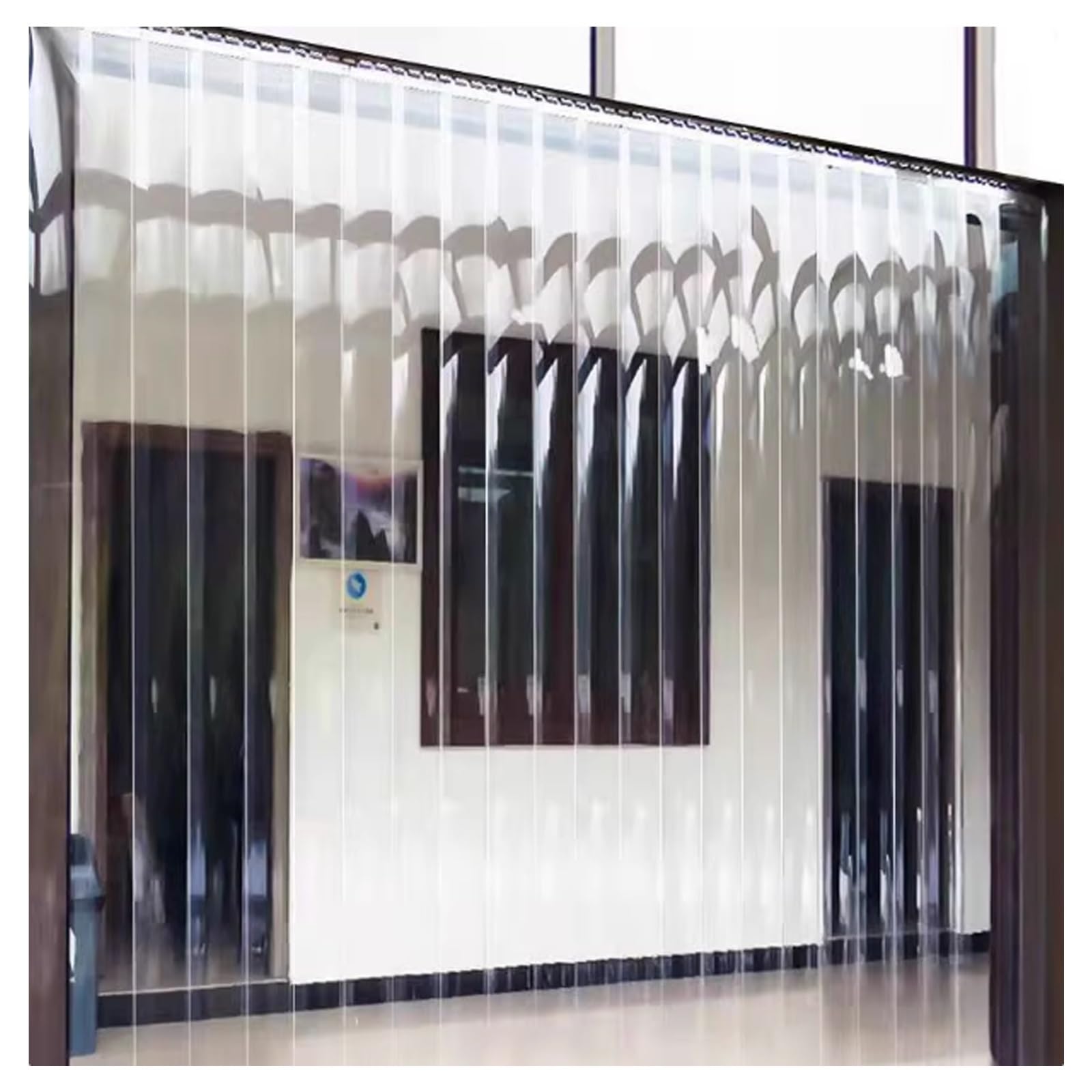 Rideau de volet isolant en PVC 240x270 cm transparent pour entrepôt et maison