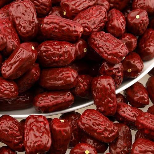 Gresorth 50 piezas de azufaifa falsa decoración artificial realista rojo fecha modelo realista plástico fruta seca adorno Navidad DIY fiesta