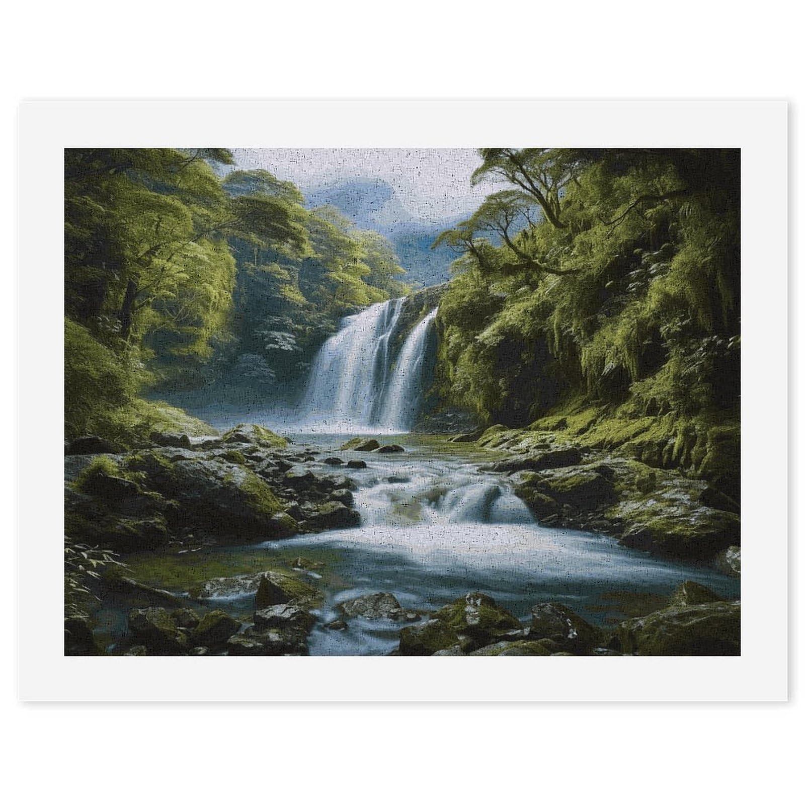 LDGSUPH Waterfall Landscape Painting Paint by Numbers Kits for Adults Beginners Exquisite Digital Oil Painting Kits Painting Anti-fading Canvas Wall Art DIY Gift for Home Wall Decor