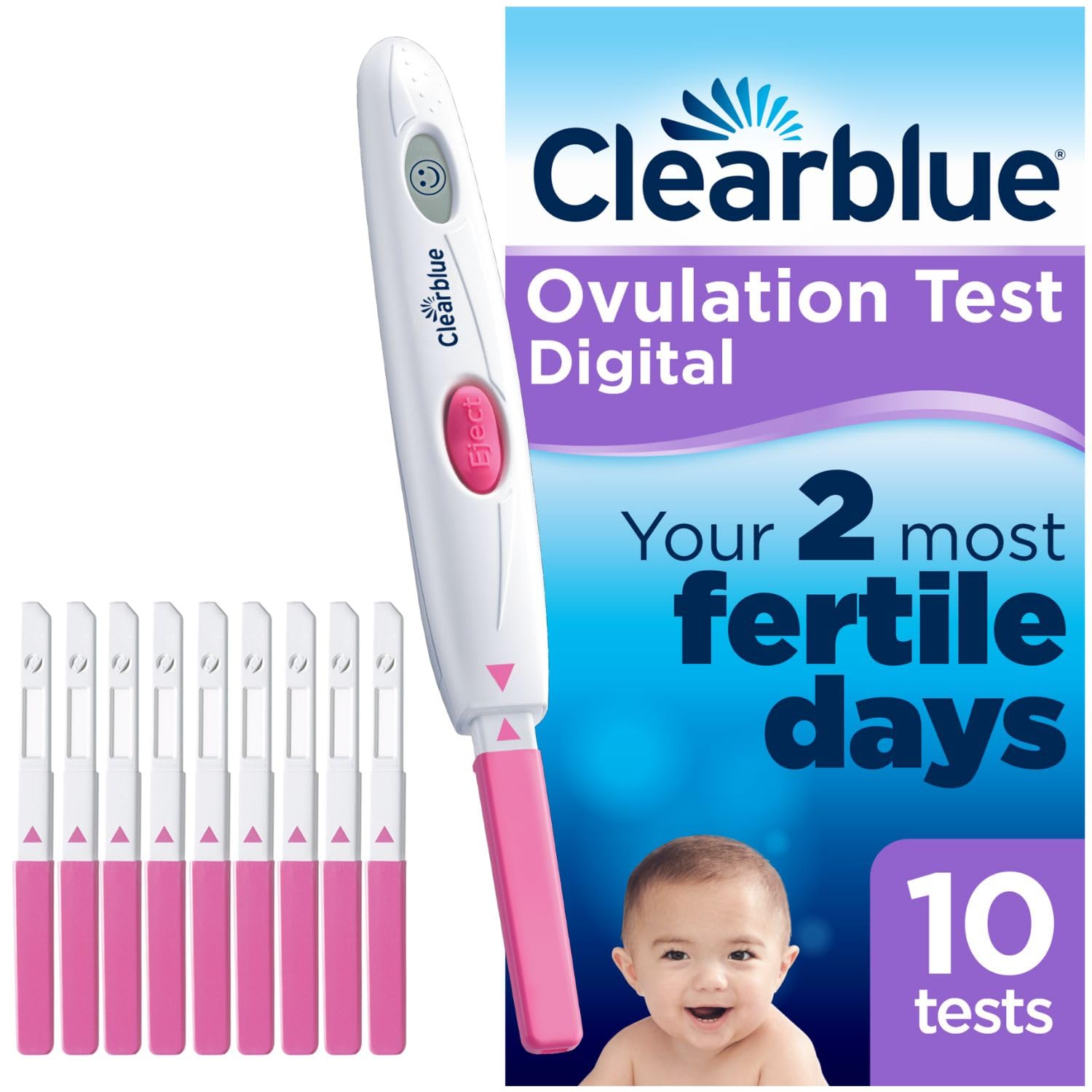– Clearblue Advanced Digital Ovulation Test Kit with Digital Holder 10-Pack