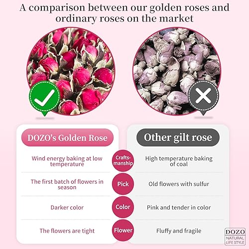 Miniatura 3 de DOZO Rose Bud - Brotes de rosas secas sueltas Lea 5.64 oz5.64 onzas, té de rosa Phnom Penh, té de rosa comestible, té de rosa, para hornear, aceite