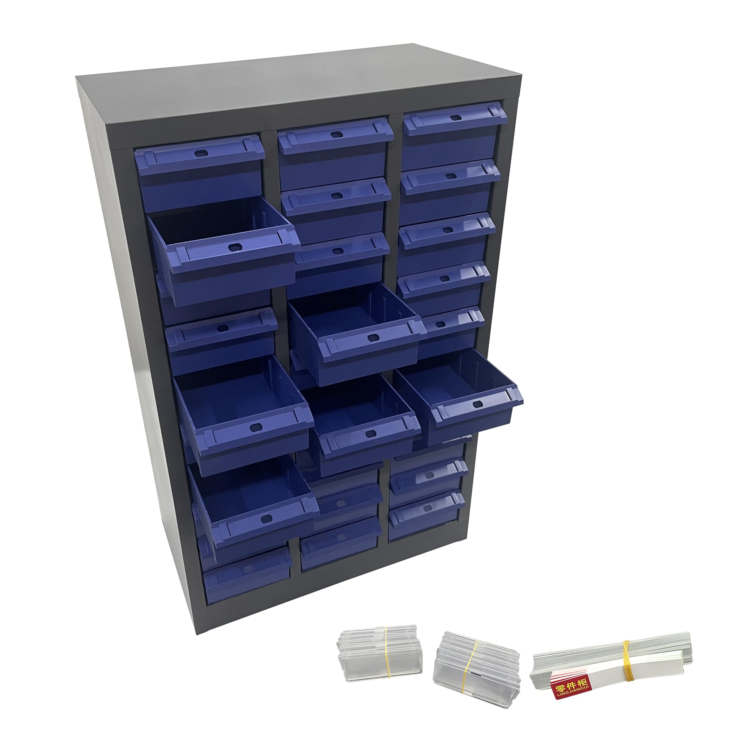 IntXanth Parts Cabinet Screw Hardware Spare Parts Storage Organizer with 30 Large Drawers 11.4 * 5.7 * 2.8 inch for Bolts Nuts Legos Beads Samples Metals Documents Garages Factories Offices