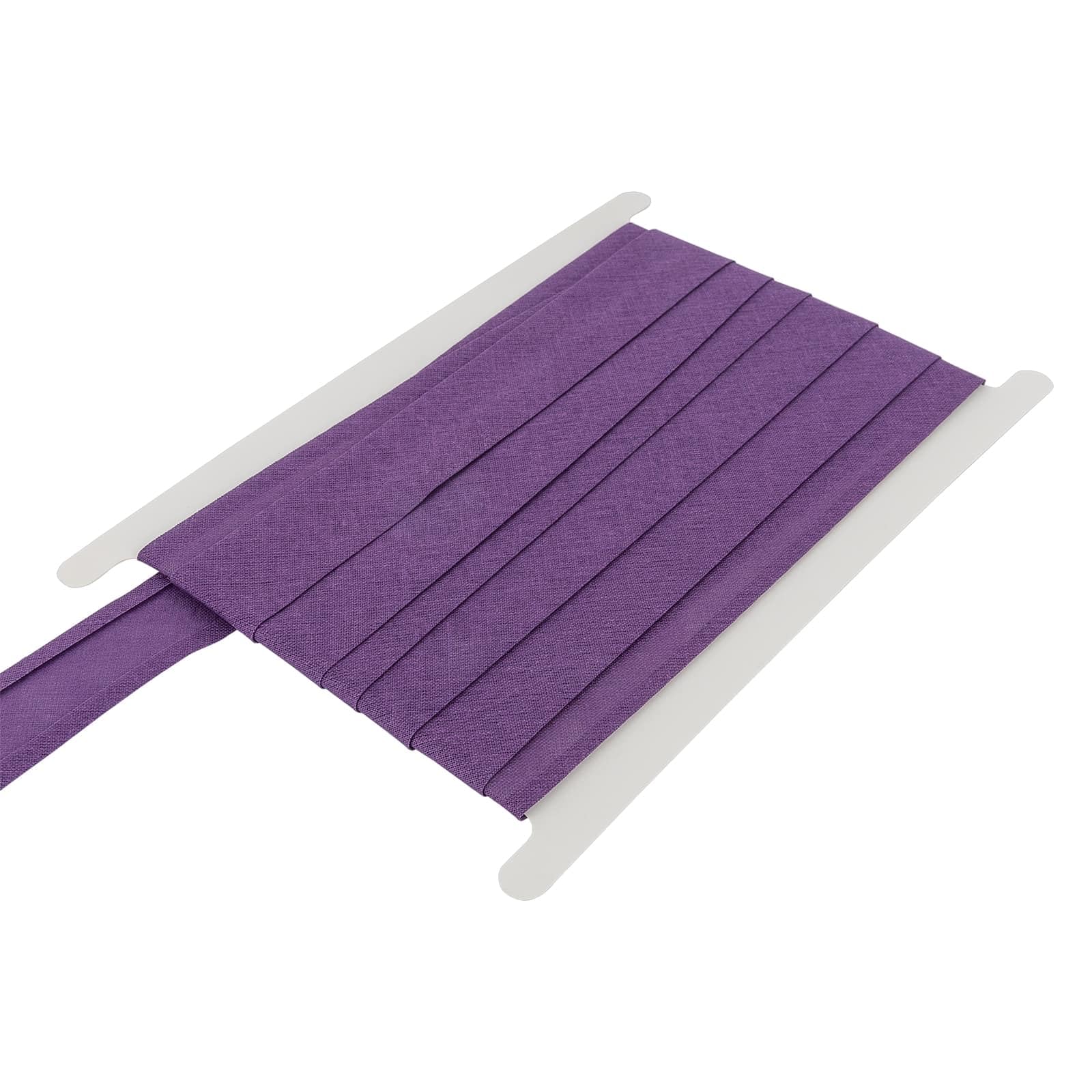 DFL 100% Cotton Bias Binding Tape – 5 Metre Length | Pre-Folded Fabric Tape for Sewing, Bunting, Aprons & Craft Project (Purple,1 Inch/25mm Wide)
