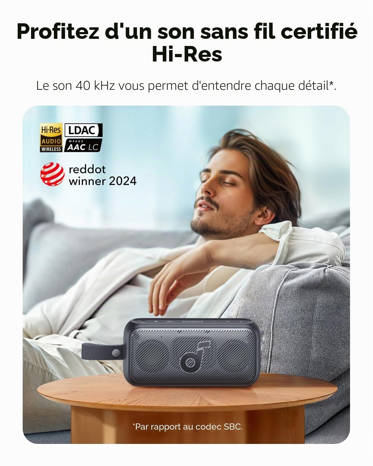 Soundcore Enceinte Bluetooth Puissante Motion 300 sans Fil Haute résolution avec BassUp,Enceinte avec SmartTune, Son stéréo 30 W, Autonomie 13H et étanche IPX7, pour l'Extérieur