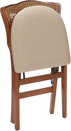 Miniatura 4 de Stakmore - Juego de 2 sillas plegables con respaldo de caña francesa, color cereza