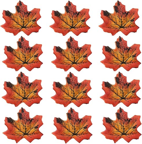 Ewanda store 500 hojas de arce artificiales de otoño, hojas de arce artificiales a granel para manualidades, bodas, festivales, decoraciones de