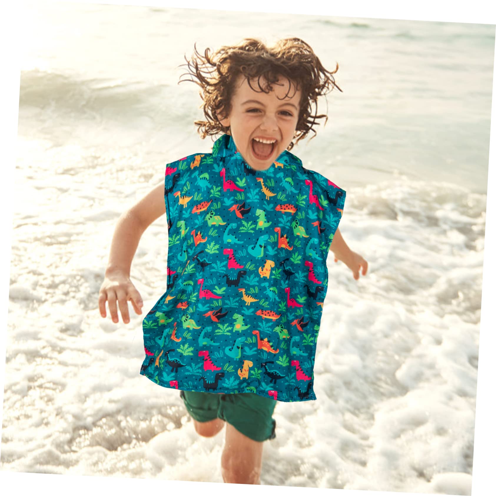 Toalla de Baño Capucha para Niño 3D Absorbente de Fibra Superfina para Piscina y Playa