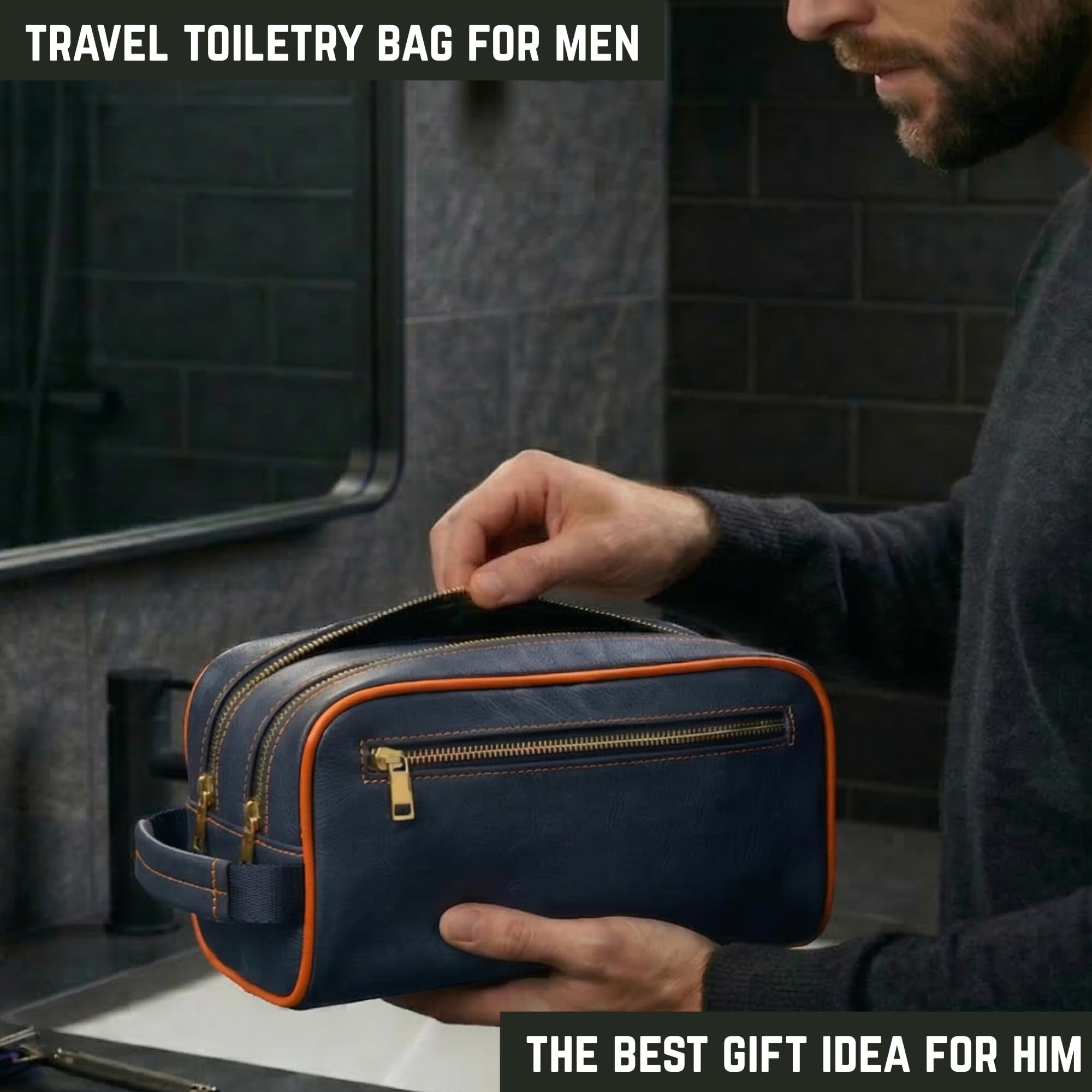 Travel Dopp prezent kosmetyczny najwyższej jakości wegańska skóra klasyczna kosmetyczka torebka na rękę duże dwie przegródki zamki YKK wodoodporne dno ćwieki kieszenie siatkowe trwały