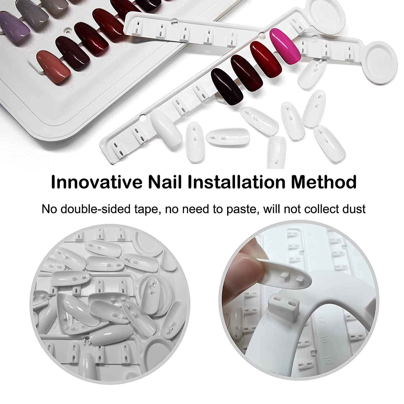 Präsentationsständer mit 120 Nagellackfarben & 14-Farben-Clip, ideal für Gel-Nagellacke, Maniküre-Salons und Nail-Art-Muster, ohne zusätzliche Montage