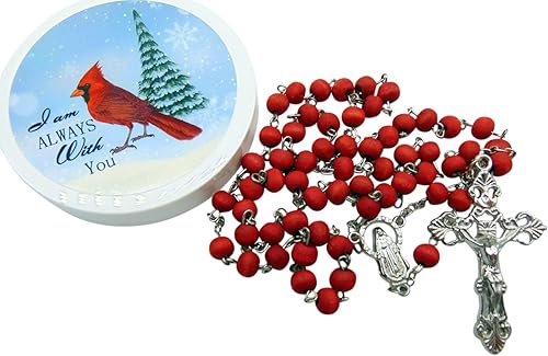 Miniatura 4 de Westmon Works Juego de rosario cardenal con cuentas de madera perfumadas de rosa y una cruz de metal en una funda protectora especial, Metal, No es