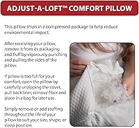 Vista 8 de Core Products Almohada ajustable: loft personalizable con relleno alternativo para dormir de lado, espalda o estómago; espuma viscoelástica de gel