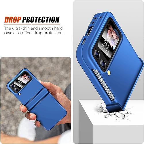 Miniatura 6 de Migexxkj Funda para Samsung Galaxy Z Flip 3 con protección de bisagra, cubierta protectora de cuerpo completo, policarbonato duro, ultra delgada,