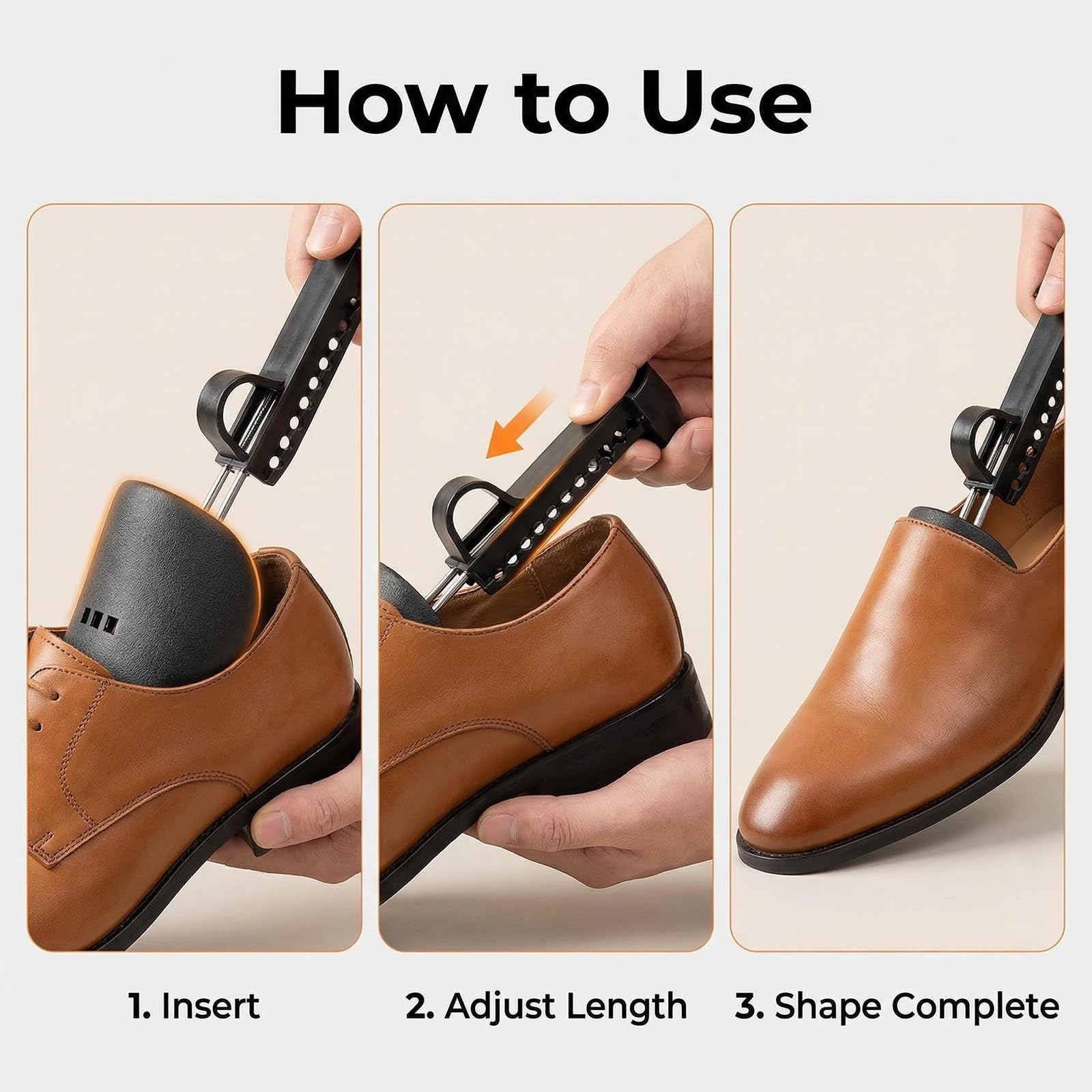 2 pares de plástico práctico de longitud ajustable para hombre, formador de árbol de zapatos, soporte para botas, forma de zapato, plástico para zapatos, tacones, zapatillas de deporte