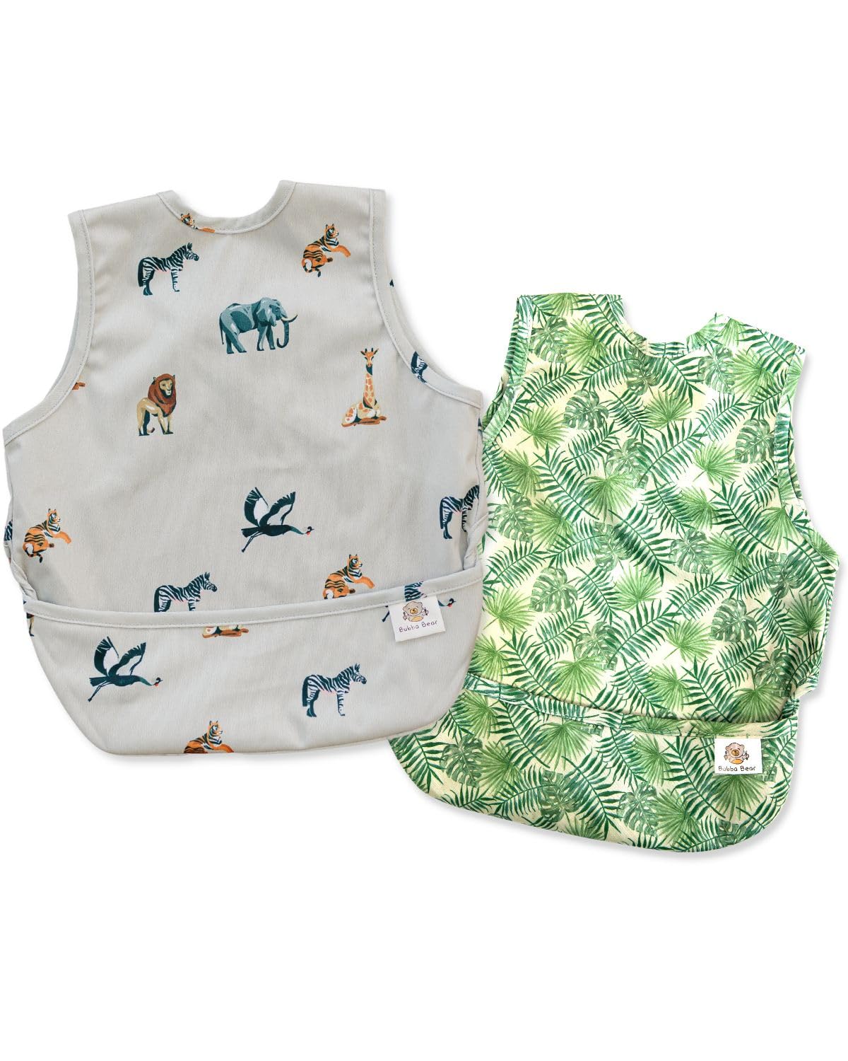 Bubba BearBaby Weaning Sleeveless Bib | No Sleeves Coverall Bibs Set | Toddler Led Feeding Accessories for Babies Holiday from 6 Months Waterproof Cape For Toddlers