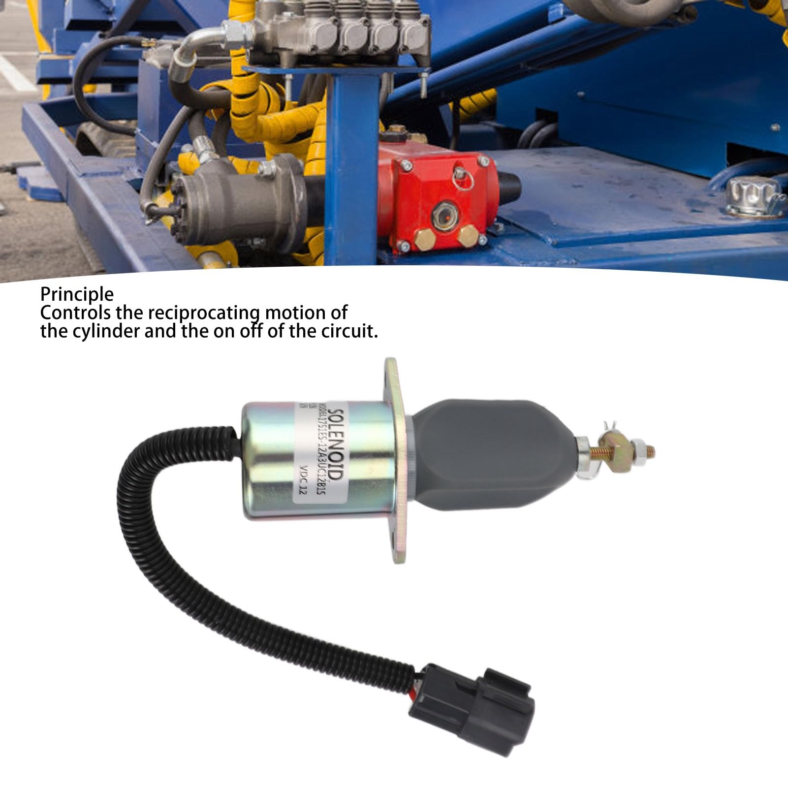 Elektromagnes Odcinający Paliwo 12 V Elektromagnes Odcinający Paliwo Elektromagnes Zatrzymujący Dopływ Paliwa 1751ES 12A3UC12B1S do Silnika Generatora Precyzyjny Zawór Odcinający