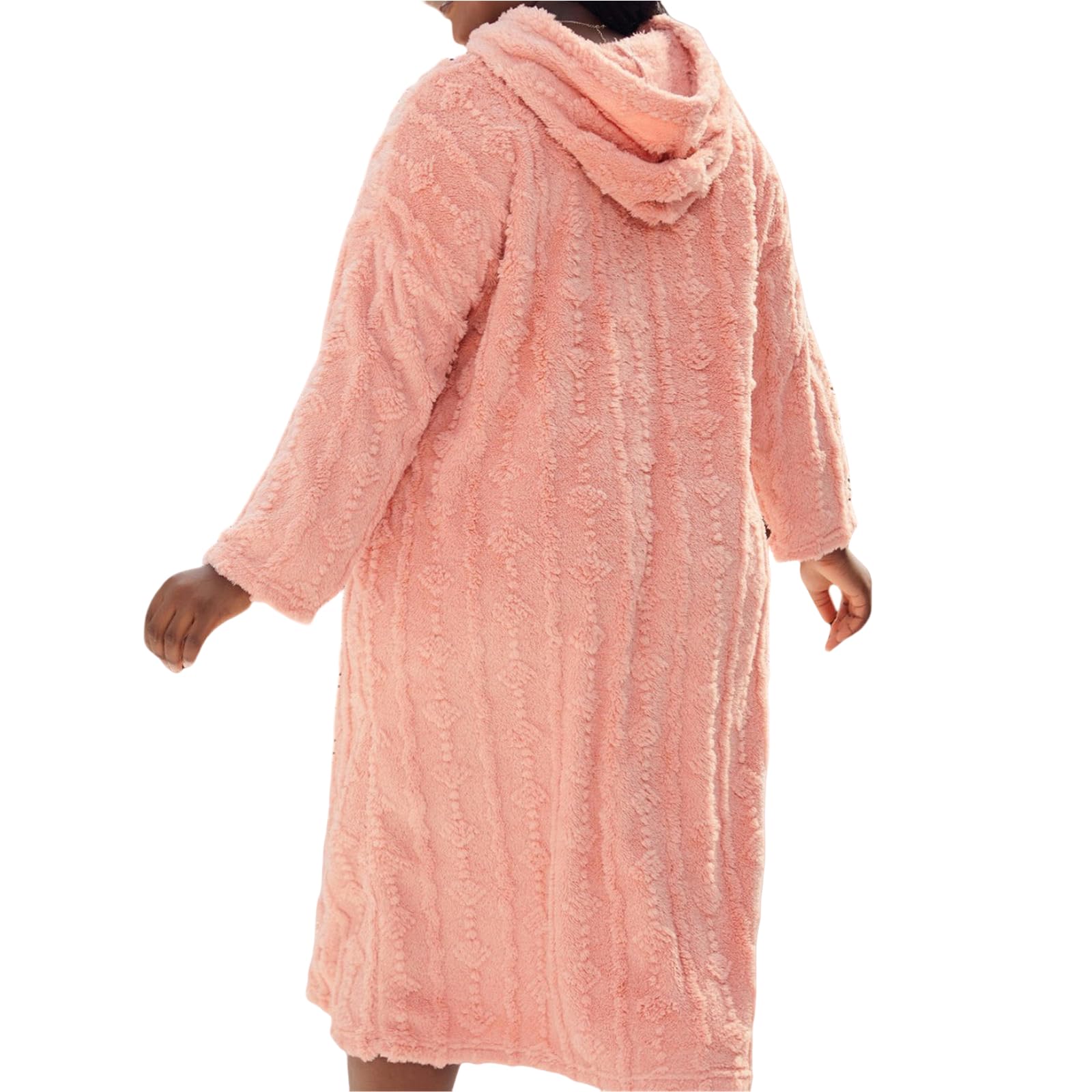 Pigiami da Donna Pigiama da Donna di Grandi Dimensioni, Pullover Caldo, Scollo Rotondo, Manica Lunga, Camicia da Notte, Comodo, Abbigliamento per La Casa-Viola-XL