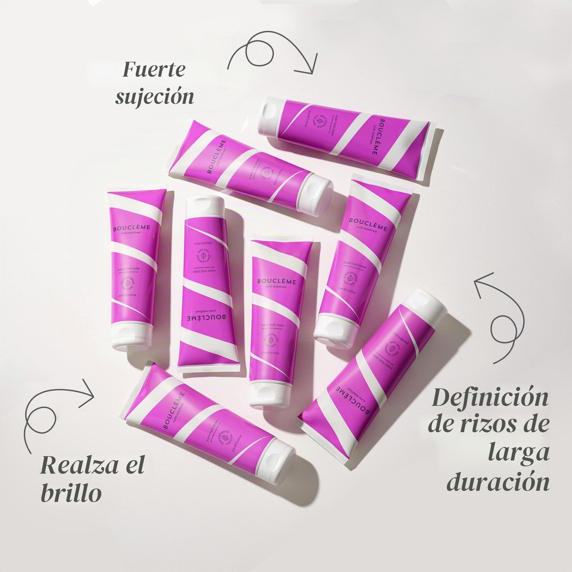 Bouclème - Super Hold Styler - Gel para peinar el cabello que mejora los rizos, 99% de ingredientes derivados naturalmente y vegano, 300 ml