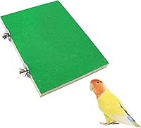 Vista 10 de Plataforma grande de soporte para pájaros de 13.6 x 7.9 pulgadas, accesorios de jaula de madera natural para animales pequeños, estante rectangular