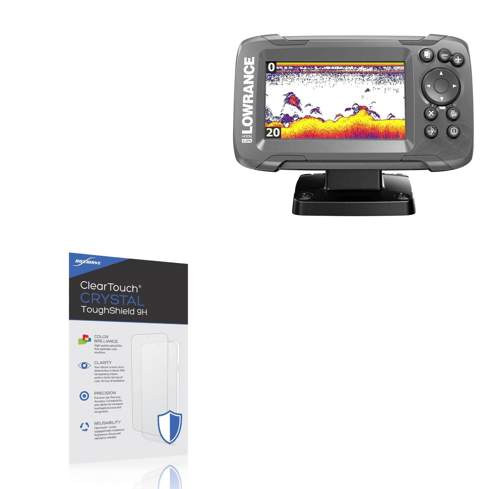 BoxWave Screen Protector Compatible with Lowrance Hook2 4X - ClearTouch Crystal ToughShield 9H (2-Pack), Clear 9H Tough Flexible Film Screen Protector